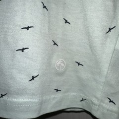 Denim and Flower Ricky Singh Men seagulls Print T Shirt Green Size L nautical