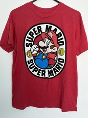 New Nintendo Red Super Mario With Coins T-Shirt Size M
