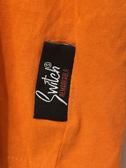 Vintage Switch Remarkable Buckle Pocket Strap T-shirt Orange Black XL Yellow