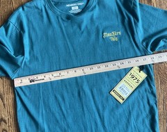 Members Only Mens Teal Green S T-Shirt Embroidered Chrysanthemum Double Sided