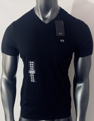 New Armani Exchange Men’s Slim Fit V Neck Plain Short Sleeve Shirt
