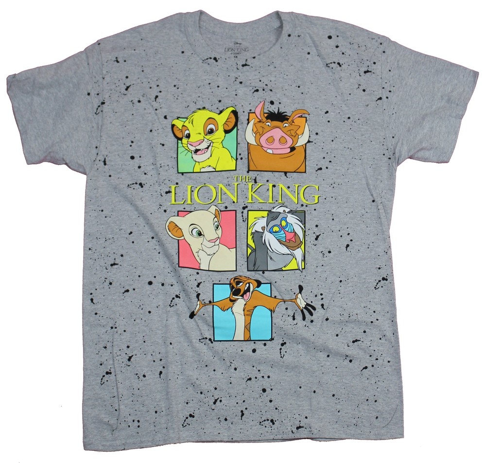 The Lion King Adult New T-Shirt – Boxed Characters and Logo Pic