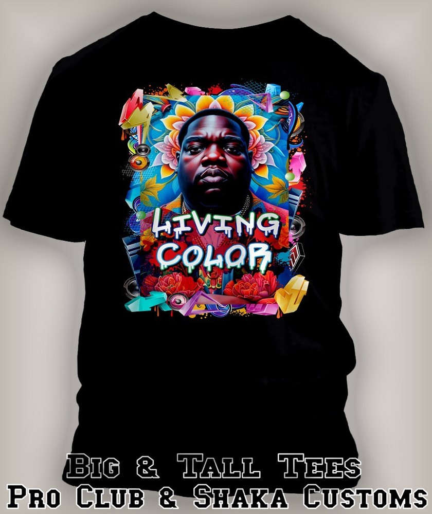 Biggie in Living Color Tee Shirt Grey Stone 8XL Hip Sport Big Tall J6 Why Not