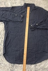Ralph Lauren Men’s Button Down Navy Blue Plaid Shirt XL Blake 100% Cotton