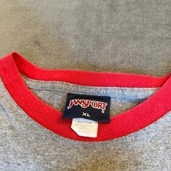 Jansport Wisconsin Badgers Raglan Long Sleeve Shirt Men’s XL Red Gray Vintagee