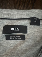 VINTAGE Hugo Boss Gray Long Sleeve T Shirt Size Medium