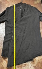 First Aid To The Injured Avantgarde Black Linen Button Up Wrap Shirt Sz 3 Med