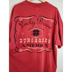 Vintage Lucky Brand Dungarees America Graphic Tee Made USA One Size