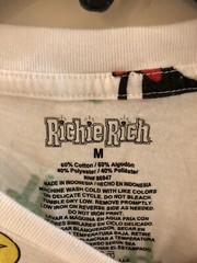 Richie Rich Money Logo Graphic T-Shirt Size M Dollar Sign Green Cartoon EUC