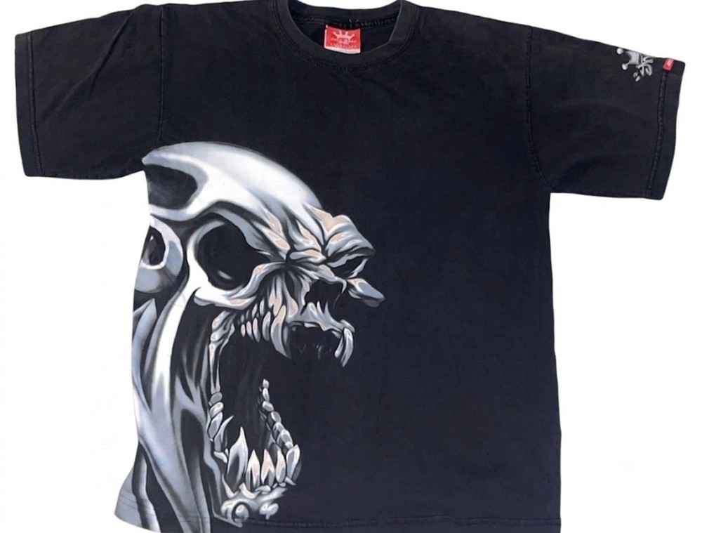 JNCO T Shirt Y2k Hip Hop Skull Print Oversized Tshirt