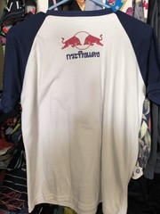 Vintage 90s red bull thailand double sided two tone raglan shirt small