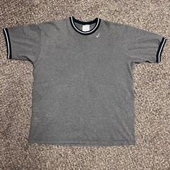 1990’s Vintage Nike Striped Ringer T Shirt Size Large Grey Navy