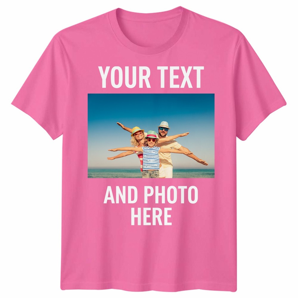 Personalised Unisex T Shirt Custom Print Your Own Photo Design And Text