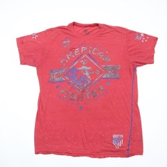 Paper Thin American Fighter T-Shirt Mens XL Red Distress Training Division MMA