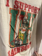 80s University Of Hawaii UH Sports Poly Tees Single Stitch I Support Rainbows 🌈
