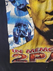 Vintage 90s “In Memory Of” 2PAC Tupac Big Face AOP Rap 2-Sided Men’s T-Shirt XL