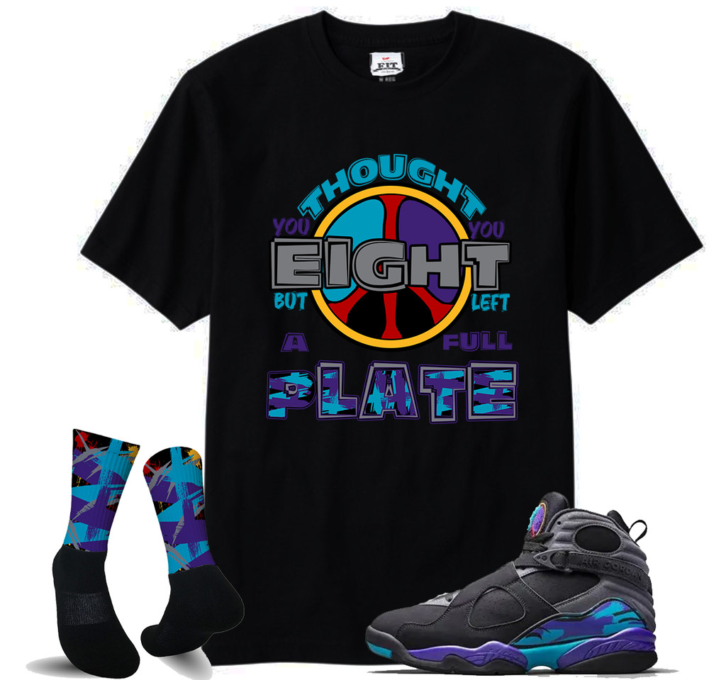 We Will Fit shirt to match Jordan 8 Aqua Bright Concord Purple