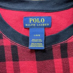 Polo Ralph Lauren Mens L Red Black Plaid Thermal Waffle Knit Shirt cabincore