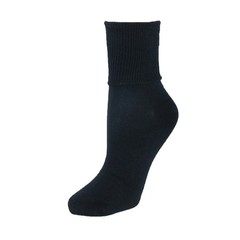 Women Plus Size Cotton Turn Cuff Sock Black Comfortable Soft Hosiery 1 PCS