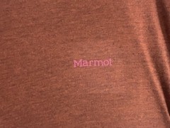 Marmot Mens Red Long Sleeve Shirt Logo Size Medium Base Layer Hiking Outdoor