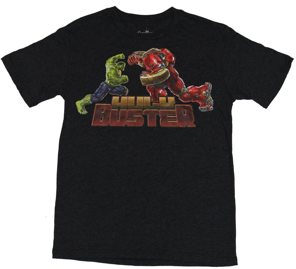 The Avengers (Marvel Comics) Mens T-Shirt – Hulk Buster Full Color Fight Image
