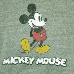 Disney Mickey Mouse Shirt Men 2XL Gray Classic Character Graphic Tee Tri Blend