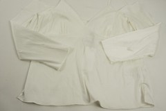 New WAYF Women Size M Ivory Satin Cold Shoulder Long Sleeve Spaghetti V-Neck Top