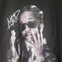 Men’s Black Graphic Print Short Sleeve Crew Neck T-Shirt Regular Tee asap rocky