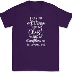 I Can Do All Things Through Christ T-Shirt Christian Praise Jesus God Tee