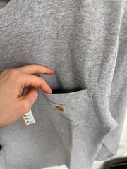 Carhartt Unisex Loose Fit Pocket T Shirt Long Sleeve TK0126 [XS] [S for Women]
