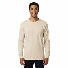 Gildan Men’s NEW Heavy Cotton Long Sleeve Crew Neck T-Shirt Solid Comfort 5400