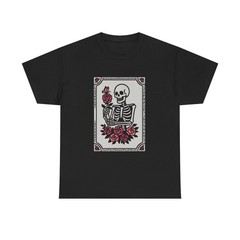 Skeleton Portrait T-Shirt Gothic Skull Graphic Halloween Tee
