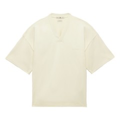 adidas Fear Of God Athletics V Neck Short Sleeve T-Shirt Mens Off White Casual T