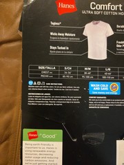 Hanes Men’s 3 Pack Comfort Fit Tagless White T -Shirts Size L 42-44″ Chest NEW