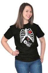Spooky Halloween Maternity Skeleton Xray Womens Graphic Crewneck T Shirt Tee
