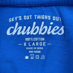 Chubbies Men’s “Seas The Weekend” 100% Cotton S/S Pocket T-Shirt Blue • XL