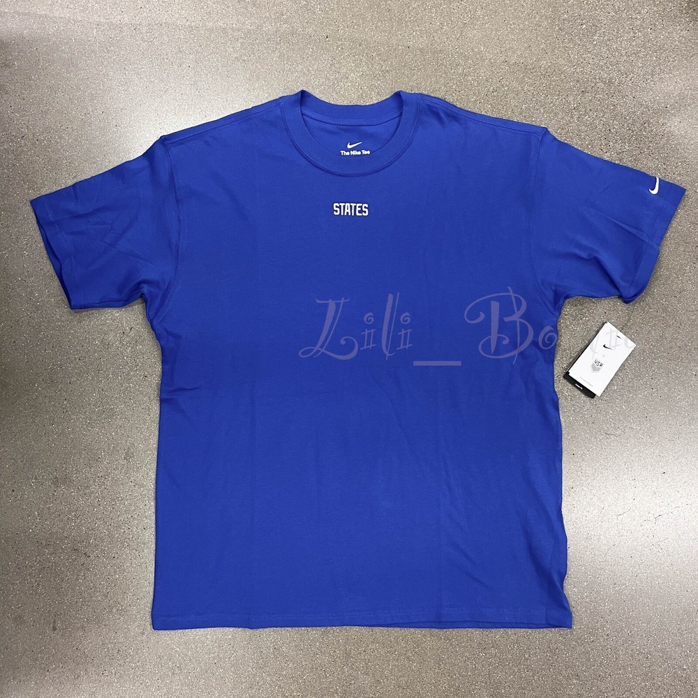NWT Nike DO2844-452 Men’s USA Soccer Tee Shirt Top Cotton Loose Fit Blue Size XL