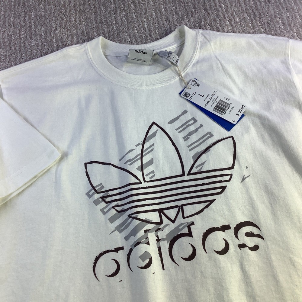 Adidas Originals OG Sketch Trefoil T Shirt Mens Large Graphic Tee White NWT