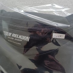 True Religion T-shirt Mens Extra Large Black Metallic Buddha SS Tee World Tour