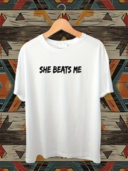 Funny I Do Beat Him Graphic T-Shirt Unisex Oversized Relaxed Crew Neck Short√