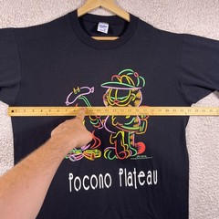 Vintage Garfield Pocono Plateau T-Shirt Adult XL Black 80’s 90’s USA Camping