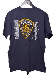 Vintage NYPD 9/11 Memorial Honor Remember Police Department T Shirt Mens L NJPD
