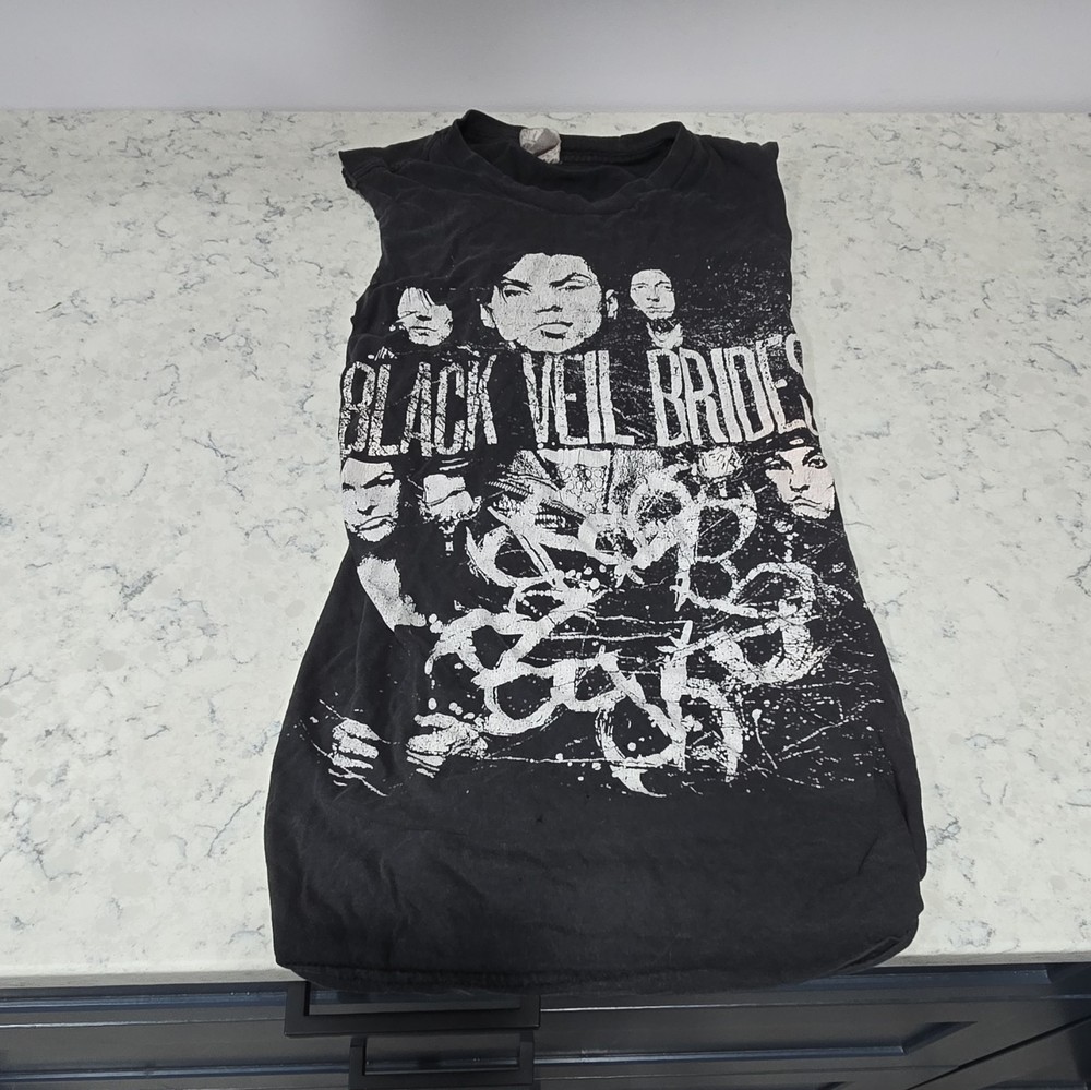 Bay Island Sportswear Black Veil Brides Men’s Black Graphic Sleeveless Tee S