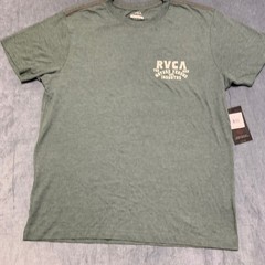 Vintage RVCA Ridge SS Dye T Shirt Mens Large Olive Green Crew Neck Summer Tee
