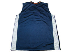 Vintage Nike Mens Size L Satin Swoosh Basketball Blue Orange Tank Top Jersey