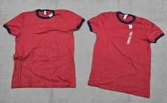 Anvil Adult Lightweight Ringer T-Shirt Red Blue Unisex Lot Of 10 S/M