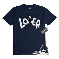 1 Midnight Navy Black White Sail Retro High OG T Shirt to Match LO Jordan