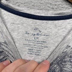 Tommy Bahama T-Shirt Mens Large Gray Graphic Tee Cotton Modal Casual