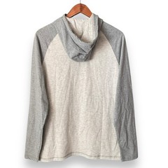 Flag & Anthem Madeflex Two-Tone Grey Hooded Henley Long Sleeve Top Size Small