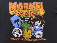 MARVEL COMICS Vintage T Shirt LARGE Graphic Tee SIZE L Captain America HULK Vtg